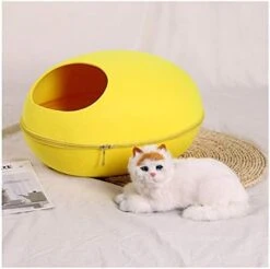 YangYan Pet Cat Bed Cave Sleeping House Nest Kennel Felt Cloth Zipper Pet Cat Basket Egg Shape Pet Bed Mat Cushion For Cats Small Dogs (Color : D, Size : 47x39x25cm) -Pet Products Shop 41V 8wI5ZDL. AC 1