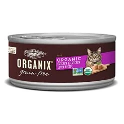 Castor & Pollux Organix Grain Free Organic Chicken & Chicken Liver Recipe All Life Stages Canned Cat Food (24) 3oz Cans