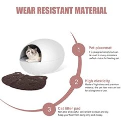 LUOZZY 2Pcs Pet Cat Litter Mats PVC Pet Mats Thick Pet Place Mats Puppy Kitten Mats For Home - Grey + Brown -Pet Products Shop 41VxjNrjp3L