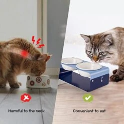 Lkeiyay Ceramic Dog Bowls With Stand - Elevated Raised And Tilted Dog Bowls For Small Dogs,Food And Water Feeding Set -Pet Products Shop 41WhEKnCKDL