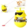 PUINGREN Cat Food Tumbler Toys Cat Food Dispenser Cat Treat Toys Cat Food Balance Ball,Cat Food Puzzle Feeder For Indoor Cats InteractiveToy Gift For Kitten/Dogs-USB Charging Cat Toys(Yellow) -Pet Products Shop 41WjzONfKfS