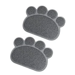 Pet Food Mat 2pcs Cat Mat Rubber Pet Placemat Water Proof Litter Mat Puppy Washing Mat Anti-Skid Dog Pad Pet Accessories Pet Feeding Placemat Cat Litter Mat PVC Grey Pet Cat