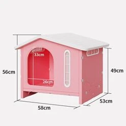 Outdoor Cat House Weatherproof, Outdoor Cat House, Cat Houses For Indoor Cats, Cat House With Door And Food Bowl ( Color : Pink ) -Pet Products Shop 41XedhIaaeL