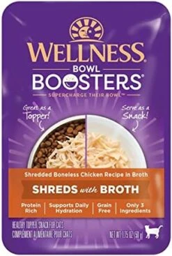 Wellness Bowl Boosters Wet Cat Food Topper, Flaked Salmon & Tuna In Broth, 1.75 Ounce (Pack Of 12) -Pet Products Shop 41YDPC TFiL. AC