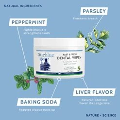 TrueBlue Parsley & Peppermint Fast And Fresh Dog Dental Swipes – Pre-Moistened Teeth Cleaning Pads - Non-Toxic, All-Natural Tooth Cleansing– 50 Count 13 TrueBlue Parsley & Peppermint Fast And Fresh Dog Dental Swipes – Pre-Moistened Teeth Cleaning Pads - Non-Toxic, All-Natural Tooth Cleansing– 50 Count -Pet Products Shop 41YJeP94ZqL