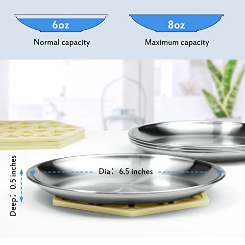 Stainless Steel Cat Dishes For Food And Water Bowls For Small Pets -4 Sets Flat Style 5 Stainless Steel Cat Dishes For Food And Water Bowls For Small Pets -4 Sets Flat Style - Image 3