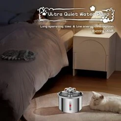 AZZXZQYU Cat Water Fountain Stainless Steel, 67oz/2L Dog Water Dispenser, Automatic Pet Water Fountain With Ultra Quiet Pump And Water Level Window For Cats,Dogs,Multiple Pets 9 AZZXZQYU Cat Water Fountain Stainless Steel, 67oz/2L Dog Water Dispenser, Automatic Pet Water Fountain With Ultra Quiet Pump And Water Level Window For Cats,Dogs,Multiple Pets -Pet Products Shop 41ZsOPEDgEL