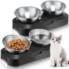 2 Pack Elevated Tilted Cat Bowls Stainless Steel Raised Cat Food And Water Bowl Set 0 And 15° Tilted Pet Cat Feeder Anti Vomit Cat Dishes With Stand For Indoor Cats Kitten Puppy Dogs -Pet Products Shop 41aJ3V1M2bL
