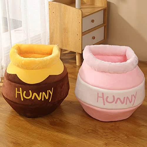 NARCNTON Pet Cat Four Seasons Universal Nest Small Dog Honey Pot With The Same Bed Cute Comfortable Warm Semi-Enclosed Kennel Cat Nest (Pink) 6 NARCNTON Pet Cat Four Seasons Universal Nest Small Dog Honey Pot With The Same Bed Cute Comfortable Warm Semi-Enclosed Kennel Cat Nest (Pink) - Image 4