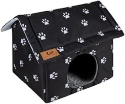 Cat House Dog House,Pet Outdoor Cat House Weatherproof Cat Kennel House Feral Cat House Pet Shelter Semi-Closed Dog Cave Tent Cottage For Pet Warm Cat House In Winter (Color : M) -Pet Products Shop 41dryvvrwEL. AC 1