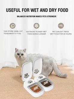 Automatic Cat Feeders 2 Cat, Wet Dry Cat Food Dispenser With 48H Delay, Smart Dog Cat Feeder Automatic With 2 Bowls, Timed Pet Feeder With Locking Design, Programmable Portion Control 2 Meals Per Day -Pet Products Shop 41dsmYVxsXL