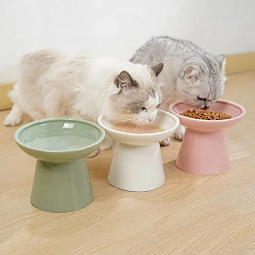 CEEFU Extra Wide Elevated Cat Bowls - Ceramic Cat Food Bowl 6.2" Raised Cat Food Bowls Elevated Shallow Cat Food Dish, Whisker Fatigue, Lead & Cadmium Free, 5" Good Height For Cat Feeding - Pink 6 CEEFU Extra Wide Elevated Cat Bowls - Ceramic Cat Food Bowl 6.2" Raised Cat Food Bowls Elevated Shallow Cat Food Dish, Whisker Fatigue, Lead & Cadmium Free, 5" Good Height For Cat Feeding - Pink - Image 4