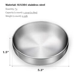 PIPETPET 2Pcs Stainless Steel Cat Bowls,Food Grade(SUS304) Cat Dish Cats Food Bowls,Stack Well And Easy To Clean