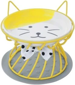 Dorakitten 2Pcs Elevated Cat Bowls With Non-Slip Mat, Protects Cat’s Spine, Anti-Vomiting Raised Cat Food Plates With Cute Cat Ear Stand, Shallow & Wide Ceramic Cat Dishes To Prevent Whisker Fatigue -Pet Products Shop 41f FFeMgLL. AC