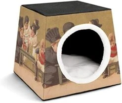 Printed Cat Cube Kitty House Indoor Cats Bed Cat Sofa Small Dogs Shelter Warm And Cozy Fried Chicken Foods 31 Printed Cat Cube Kitty House Indoor Cats Bed Cat Sofa Small Dogs Shelter Warm And Cozy Fried Chicken Foods -Pet Products Shop 41f3HB1yCBL. AC