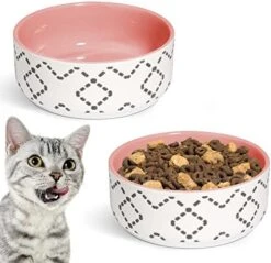 MSBC Ceramic Cat Bowls(13oz/390ml), Cute Cat Food And Water Feeder Set, Dog Cat Basic Bowl, Small Pet Feeding Dishes For Cat, Kitten, Small Dog, Whisker Stress Free, Dishwasher Safe, Set Of 2, Pink 15 MSBC Ceramic Cat Bowls(13oz/390ml), Cute Cat Food And Water Feeder Set, Dog Cat Basic Bowl, Small Pet Feeding Dishes For Cat, Kitten, Small Dog, Whisker Stress Free, Dishwasher Safe, Set Of 2, Pink -Pet Products Shop 41fX9ObawtL. AC