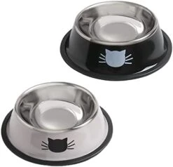 Cat Bowls For Food And Water, 2PCS Rapsrk Non-Slip Stainless Steel Small Cat Food Bowls 8 Oz Pet Bowl With Removable Rubber Base Cat Dog Bowl,Stackable Cat Puppy Dishes Cat Bowls With Cute Cat Painted 16 Cat Bowls For Food And Water, 2PCS Rapsrk Non-Slip Stainless Steel Small Cat Food Bowls 8 Oz Pet Bowl With Removable Rubber Base Cat Dog Bowl,Stackable Cat Puppy Dishes Cat Bowls With Cute Cat Painted -Pet Products Shop 41fmN49nkVL. AC
