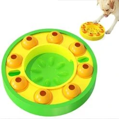 GENERIC Dog Cat Puzzle Toys, Cat Kitten Brain Toys Mentally Stimulation Toys Puzzle Feeder, Interactive Dog Cat Toys, Treat Dispenser Chew Toy Games, Dispensing Bowl Gifts For Puppy (Green And Yellow) -Pet Products Shop 41g X1rtXOL. AC