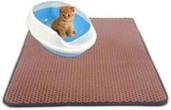YangYan Waterproof Pet Cat Litter Mat Double Layer Litter Cat Pads Trapping Pet Litter Box Mat Cat Products Bed For Cats House Clean (Color : Pink, Size : 40X50cm) -Pet Products Shop 41hfv4vgHtL. AC 1