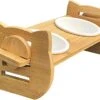 Ceramic Elevated Cat Bowls Raised Food And Water Bowl Set 15° Tilted Kitty Dishes Anti Vomiting For Indoor Cats Orthopedic Pet Puppy Dish With Bamboo Feeding Stand(Ø 4.3in) -Pet Products Shop 41i7jGqxGFL