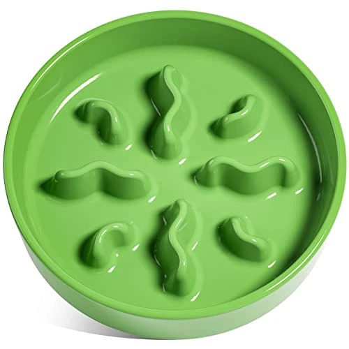 Ceramic Slow Feeder Dog Bowls Small Breed, 0.5 Cups Dog Food Dish For Fast Eaters, Puzzle Bowl For Small Dogs And Cats,5.5 Inch-Green 3 Ceramic Slow Feeder Dog Bowls Small Breed, 0.5 Cups Dog Food Dish For Fast Eaters, Puzzle Bowl For Small Dogs And Cats,5.5 Inch-Green