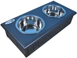 Iconic Pet Sassy Paws Wooden Pet Double Diner With Stainless Steel Food & Water Bowls For Dogs & Cats -Pet Products Shop 41icynBJzwL. AC