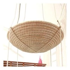 YangYan Cat Double Layer Hammock Sisal Round Bed Natural Straw And Cotton Cloth Safety Cat Hanging Beds Pet Comfortable Mats Cushions (Color : Blue Single Layer) -Pet Products Shop 41itlixAgoL