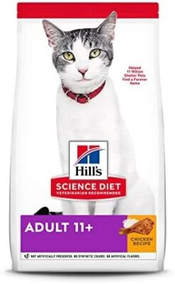 Hill's Science Diet Dry Cat Food, Adult 11+ For Senior Cats, Chicken Recipe, 3.5 Lb. Bag -Pet Products Shop 41jAu2jMp5L. AC 2