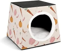 Indoor Cat House Cat Bed Cat Sofa Printed Cat Cube With Small Pillow For Kitty Small Dogs Food Chicken Glove -Pet Products Shop 41k9EaGj0EL. AC