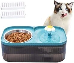 Suertree Cat Fountain Water Bowl Stainless Steel, 101oz/3L Automatic Pet Water Fountain, Dog Water Dispenser Cat Feeding Watering Supplies With 2 Filters For Cats, Dogs, Pets Blue -Pet Products Shop 41kB8jjjjzL. AC