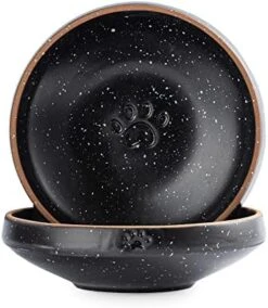 MIKIGEY Ceramic Cat Food Water Bowl Set, 6.3 Inches Wide Shallow Cat Dish, Whisker-Friendly Pet Cat Bowl, Basic Cat Bowl, Black And White Pet Bowl, Pack Of 2 12 MIKIGEY Ceramic Cat Food Water Bowl Set, 6.3 Inches Wide Shallow Cat Dish, Whisker-Friendly Pet Cat Bowl, Basic Cat Bowl, Black And White Pet Bowl, Pack Of 2 -Pet Products Shop 41kjvzpnZ3L. AC