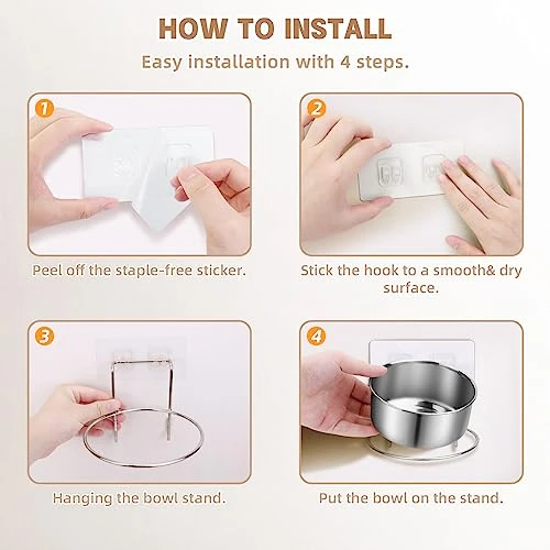 OFFKITSLY Elevated Cat Bowls, Raised Cat Food And Water Bowls No Spill, Wall Mounted Cat Food Dish Stainless Steel Elevated Pet Bowls Feeder For Cats And Small Dogs 7 OFFKITSLY Elevated Cat Bowls, Raised Cat Food And Water Bowls No Spill, Wall Mounted Cat Food Dish Stainless Steel Elevated Pet Bowls Feeder For Cats And Small Dogs - Image 6