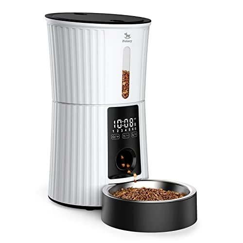 Petory Timed Automatic Cat Feeders - 4L Programable Dry Food Dispenser For Cats And Small Medium Dogs 6 Meals With Desiccant Bag Dual Power Supply 10S Voice Recorder 3 Petory Timed Automatic Cat Feeders - 4L Programable Dry Food Dispenser For Cats And Small Medium Dogs 6 Meals With Desiccant Bag Dual Power Supply 10S Voice Recorder