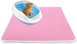 YangYan Waterproof Pet Cat Litter Mat Double Layer Litter Cat Pads Trapping Pet Litter Box Mat Cat Products Bed For Cats House Clean (Color : Pink, Size : 40X50cm) -Pet Products Shop 41lLLD MgL. AC