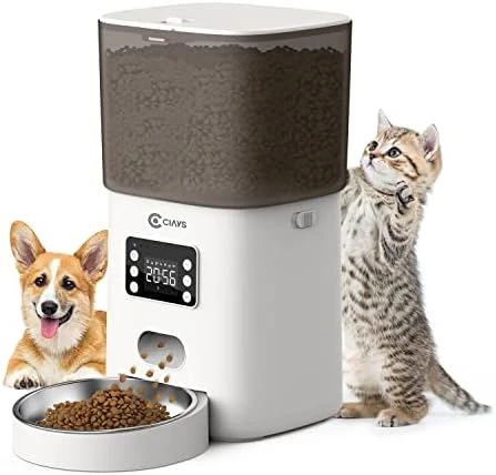 Ciays Automatic Cat Feeders, 4L Cat Food Dispenser Up To 20, 6 Meals Per Day, Pet Dry Food Dispenser For Small Medium Cats Dogs, Dual Power Supply & Voice Recorder, White 8 Ciays Automatic Cat Feeders, 4L Cat Food Dispenser Up To 20, 6 Meals Per Day, Pet Dry Food Dispenser For Small Medium Cats Dogs, Dual Power Supply & Voice Recorder, White - Image 6