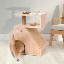 Cat Beds For Indoor Cats - Large Cat Cave For Pet,Cat House With Dangling Ball,Cat Scratching Pad And Post,Furniture Style,Hidden Kitty Cabinet,Cat Enclosure For Cats -Pet Products Shop 41lkv2gWGcL