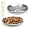Stainless Steel Cat Dishes For Food And Water Bowls For Small Pets -4 Sets Flat Style
