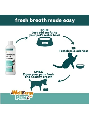 Wellnergy Pets Dental Care Water Additive For Dogs & Cats 2 Pack – No Brush Formula, Oral Hygiene & Fresh Breath, Reduce Plaque And Tartar. 16 FL OZ Each Bottle 4 Wellnergy Pets Dental Care Water Additive For Dogs & Cats 2 Pack – No Brush Formula, Oral Hygiene & Fresh Breath, Reduce Plaque And Tartar. 16 FL OZ Each Bottle - Image 2