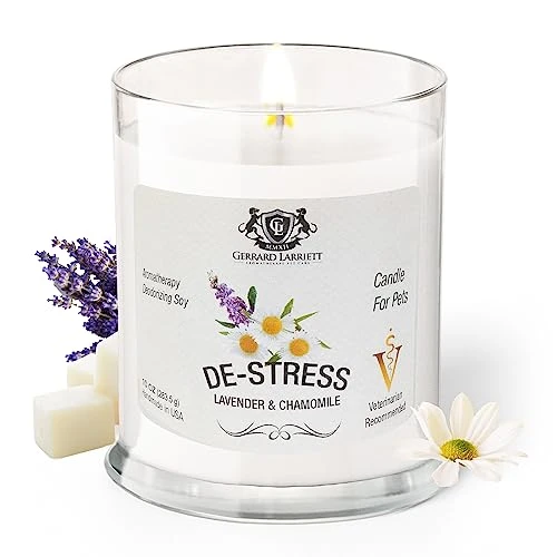 Gerrard Larriett - Deodorizing Soy Candles For Pets, Scented Candles For Removing Pet/Household Odors, Lasts Up To 40 Hours, White Candles For Home Scented With De-Stress Lavender & Chamomile Fragrance, 10 Oz 3 Gerrard Larriett - Deodorizing Soy Candles For Pets, Scented Candles For Removing Pet/Household Odors, Lasts Up To 40 Hours, White Candles For Home Scented With De-Stress Lavender & Chamomile Fragrance, 10 Oz