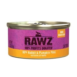 Rawz Natural Premium Pate Canned Cat Wet Food - Made With Real Meat Ingredients No BPA Or Gums -3 Oz Cans (Case Pack Of 18) (Rabbit&Pumpkin)