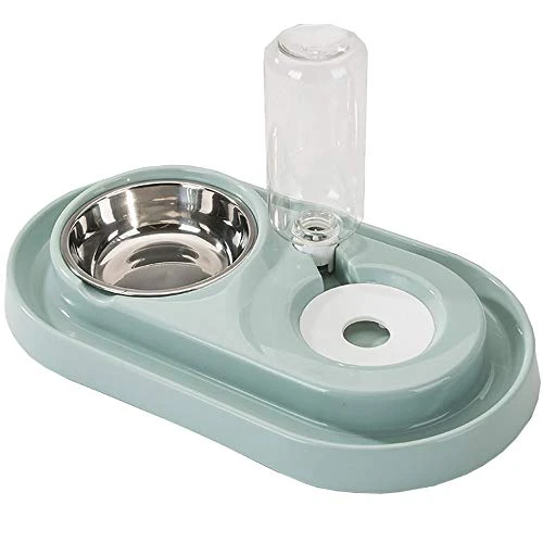 Double Dog Cat Bowls, Raised Pets Water And Food Bowl Set With Automatic Water Dispenser Bottle Detachable Stainless Steel Bowl No-Spill Pet Feeder For Small Medium Dogs And Cats Puppy Kitten Rabbit 3 Double Dog Cat Bowls, Raised Pets Water And Food Bowl Set With Automatic Water Dispenser Bottle Detachable Stainless Steel Bowl No-Spill Pet Feeder For Small Medium Dogs And Cats Puppy Kitten Rabbit