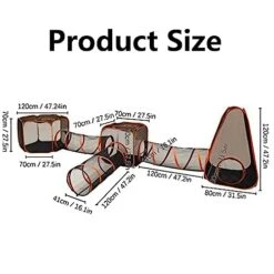 NOLLAM 6 In 1 Compound Pet Play House, Pop-Up Outdoor Cat Enclosure, Portable Cat Tent, Cat Tunnel And Playhouse, Folding Play Tent Tunnel For Cat, Kitty, Dog, Puppy, Rabbit And Small Animals -Pet Products Shop 41o6w2x8dML