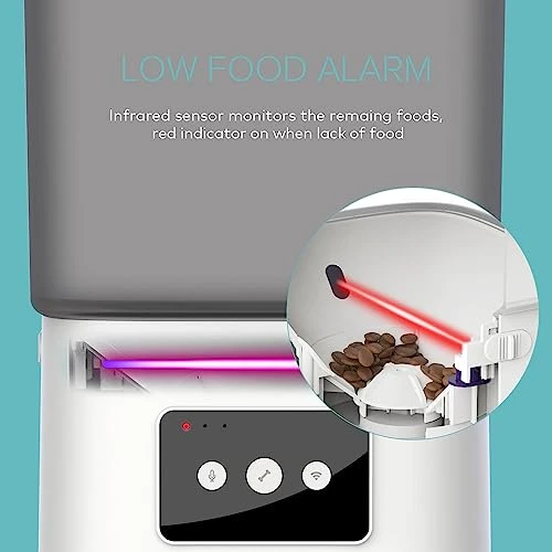 PetMob Automatic WiFi Cat Feeder Single Bowl For Cats And Dogs, App Controlled, 6L Dry Food Dispenser, Timed/Scheduled Meals, Removable Stainless Steel Bowl, Dual Power, Voice Recording (Single Bowl) 9 PetMob Automatic WiFi Cat Feeder Single Bowl For Cats And Dogs, App Controlled, 6L Dry Food Dispenser, Timed/Scheduled Meals, Removable Stainless Steel Bowl, Dual Power, Voice Recording (Single Bowl) - Image 7