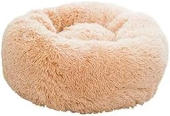 YangYan Super Soft Pet Bed Kennel Dog Round Cat Winter Warm Sleeping Bag Long Plush Puppy Cushion Mat Portable Cat Supplies 46/50/60cm (Color : White Brown, Size : 35cm) -Pet Products Shop 41pBBxsTq0L. AC