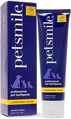 Petsmile Professional Pet Toothpaste | Cat & Dog Dental Care | Controls Plaque, Tartar, & Bad Breath | Only VOHC Accepted Toothpaste | Teeth Cleaning Pet Supplies (London Broil, 4.2 Oz) -Pet Products Shop 41qbquVc9bS. AC