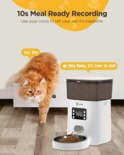 Ciays Automatic Cat Feeders, 4L Cat Food Dispenser Up To 20, 6 Meals Per Day, Pet Dry Food Dispenser For Small Medium Cats Dogs, Dual Power Supply & Voice Recorder, White 12 Ciays Automatic Cat Feeders, 4L Cat Food Dispenser Up To 20, 6 Meals Per Day, Pet Dry Food Dispenser For Small Medium Cats Dogs, Dual Power Supply & Voice Recorder, White -Pet Products Shop 41qctKlQHwL