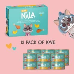 LOVE, NALA - Natural Adult Cat Wet Food - FLAKED Chicken With Pumpkin In Broth - Grain Free, Non-GMO, Prebiotic Fiber, Vitamins, Minerals - 12 Pack 2.4 Lbs. -Pet Products Shop 41rROYy35RL