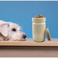 AQARTZA Pet Food Container, 4 X 7 In Ceramic Cat Collection Treat Jar, Dog Food Storage Canister For Hamster Treat, Rabbit Food, Bird Feed 12 AQARTZA Pet Food Container, 4 X 7 In Ceramic Cat Collection Treat Jar, Dog Food Storage Canister For Hamster Treat, Rabbit Food, Bird Feed -Pet Products Shop 41reFGugTgL