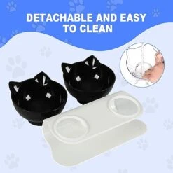 Cenivi Elevated Cat Bowls, Raised Cat Food Bowls, 15°Tilted Cat Bowls For Indoor Cats, Cat Food Water Bowls Set, Cat Bowls Elevated Tilted Whisker Friendly, Cute Cat Bowls Elevated, White 9 Cenivi Elevated Cat Bowls, Raised Cat Food Bowls, 15°Tilted Cat Bowls For Indoor Cats, Cat Food Water Bowls Set, Cat Bowls Elevated Tilted Whisker Friendly, Cute Cat Bowls Elevated, White -Pet Products Shop 41s0BNkPuyL