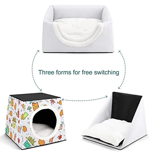 Printed Cat Cube Kitty House Indoor Cats Bed Cat Sofa Small Dogs Shelter Warm And Cozy Fried Chicken Foods 6 Printed Cat Cube Kitty House Indoor Cats Bed Cat Sofa Small Dogs Shelter Warm And Cozy Fried Chicken Foods - Image 4